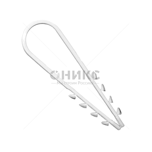 Дюбель-хомут для кабеля нейлон, белый 19x25 - Оникс